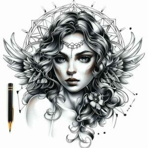 angel – tattoo design ideas free ai generated – mandala – for-arm – Gallery: angel-inkby-ai
