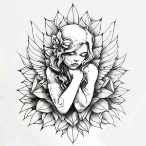 angel – tattoo design ideas free ai generated – mandala – for-arm – Gallery: angel-inkby-ai