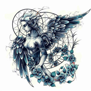 angel – tattoo design ideas free ai generated – mandala – for-arm – Gallery: angel-inkby-ai