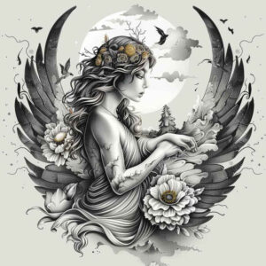 angel – tattoo design ideas free ai generated – mandala – for-arm – Gallery: angel-inkby-ai