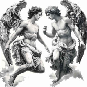 angel – tattoo design ideas free ai generated – mandala – for-arm – Gallery: angel-inkby-ai