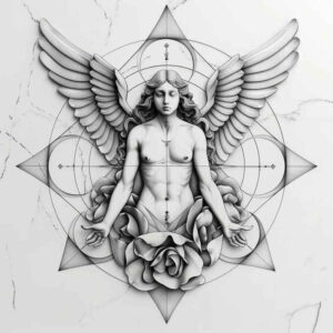 angel – tattoo design ideas free ai generated – mandala – for-arm – Gallery: angel-inkby-ai