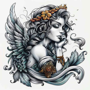angel – tattoo design ideas free ai generated – mandala – for-arm – Gallery: angel-inkby-ai
