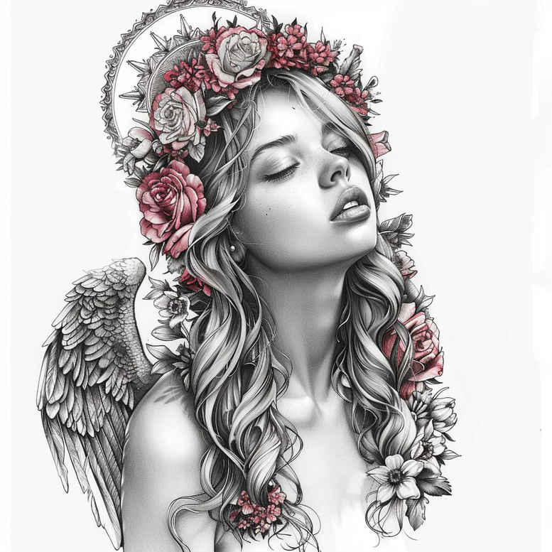angel – tattoo design ideas free ai generated – mandala – for-arm – Gallery: angel-inkby-ai