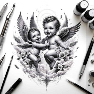 angel – tattoo design ideas free ai generated – mandala – for-arm – Gallery: angel-inkby-ai