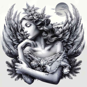 angel – tattoo design ideas free ai generated – mandala – for-arm – Gallery: angel-inkby-ai