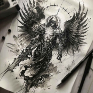 angel – tattoo design ideas free ai generated – mandala – for-arm – Gallery: angel-inkby-ai