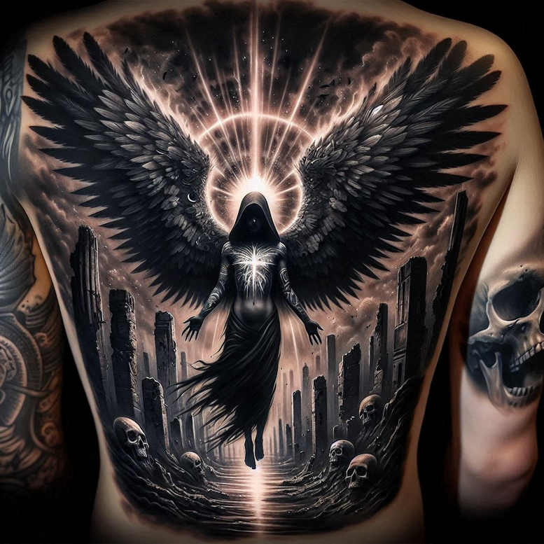 angel – tattoo design ideas free ai generated – mandala – for-arm – Gallery: angel-inkby-ai
