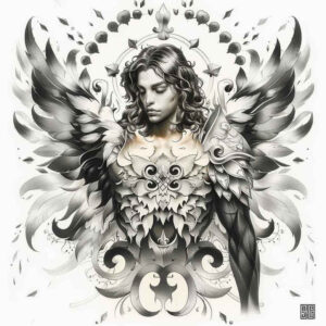 angel – tattoo design ideas free ai generated – mandala – for-arm – Gallery: angel-inkby-ai