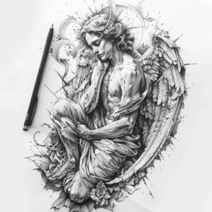 angel – tattoo design ideas free ai generated – mandala – for-arm – Gallery: angel-inkby-ai