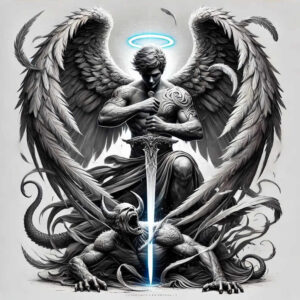 angel – tattoo design ideas free ai generated – mandala – for-arm – Gallery: angel-inkby-ai