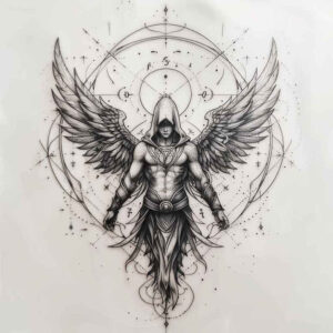 angel – tattoo design ideas free ai generated – mandala – for-arm – Gallery: angel-inkby-ai