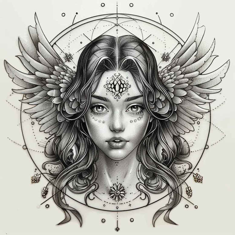 angel – tattoo design ideas free ai generated – mandala – for-arm – Gallery: angel-inkby-ai