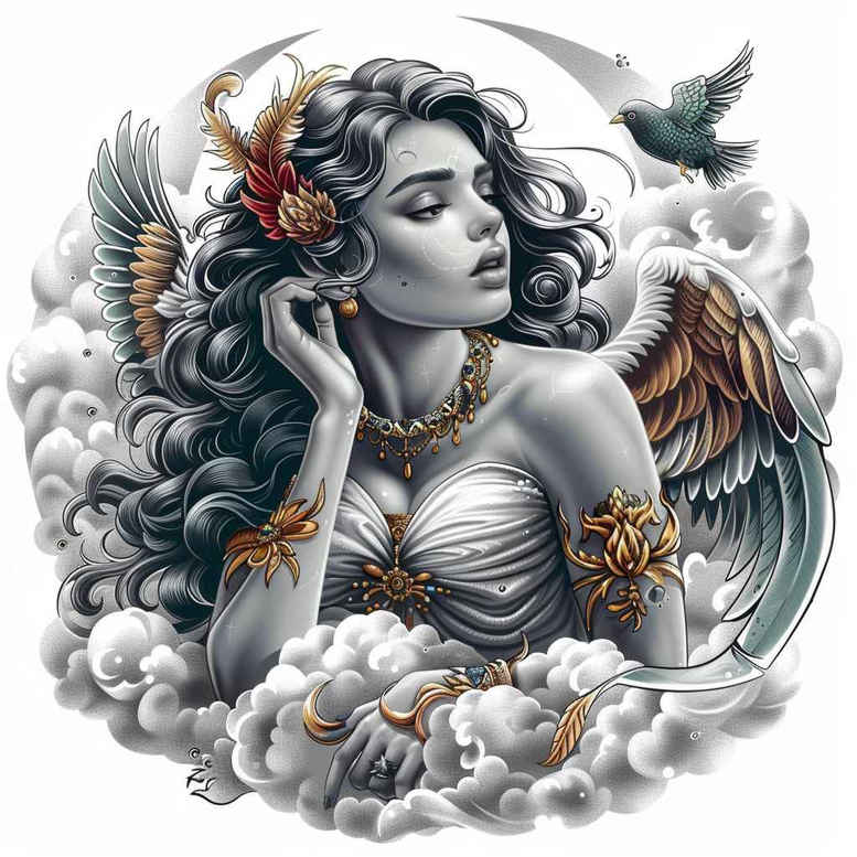angel – tattoo design ideas free ai generated – mandala – for-arm – Gallery: angel-inkby-ai