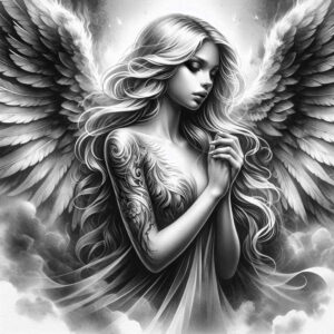 angel – tattoo design ideas free ai generated – mandala – for-arm – Gallery: angel-inkby-ai