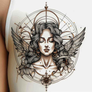 angel – tattoo design ideas free ai generated – mandala – for-arm – Gallery: angel-inkby-ai