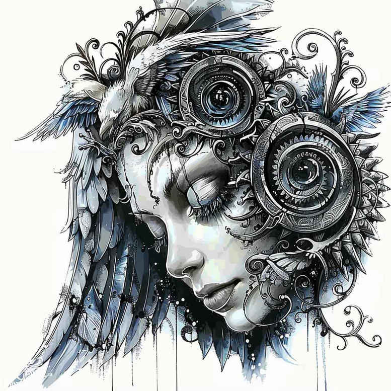 angel – tattoo design ideas free ai generated – mandala – for-arm – Gallery: angel-inkby-ai