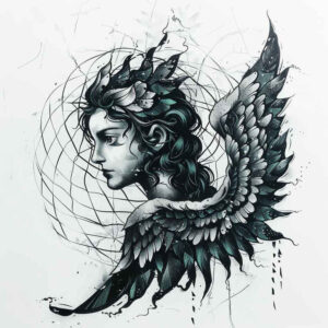 angel – tattoo design ideas free ai generated – mandala – for-arm – Gallery: angel-inkby-ai