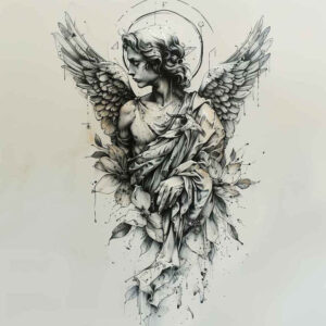 angel – tattoo design ideas free ai generated – mandala – for-arm – Gallery: angel-inkby-ai
