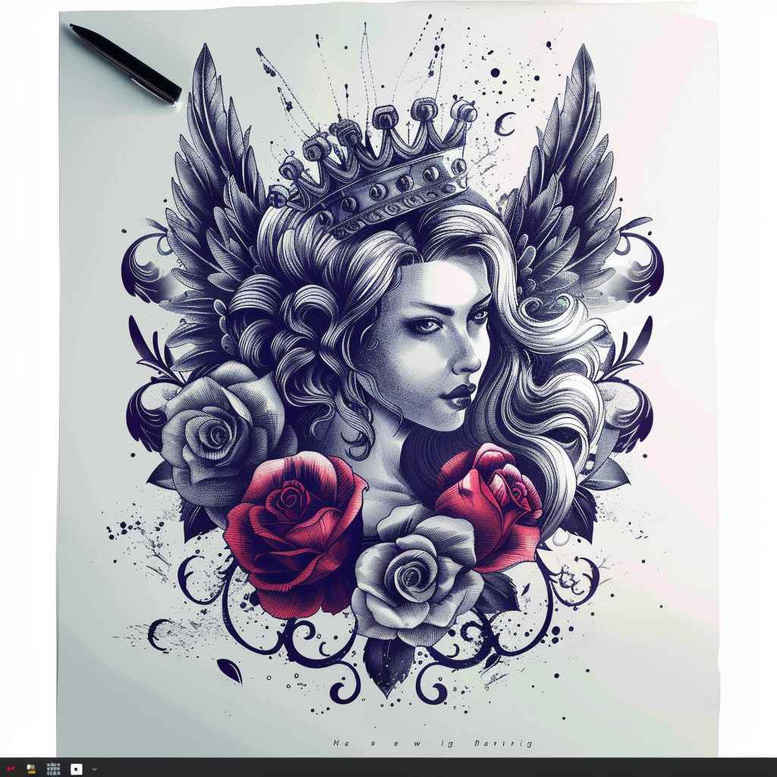 angel – tattoo design ideas free ai generated – mandala – for-arm – Gallery: angel-inkby-ai