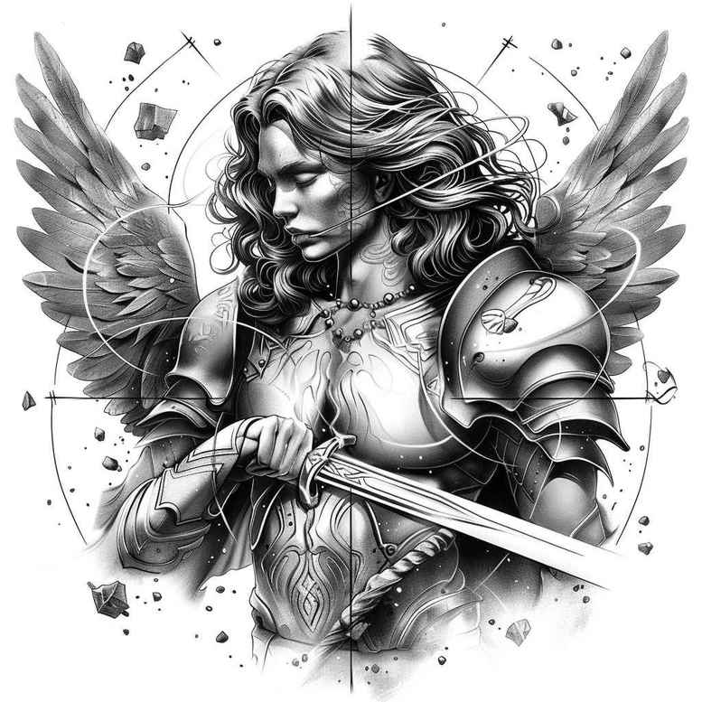 angel – tattoo design ideas free ai generated – mandala – for-arm – Gallery: angel-inkby-ai