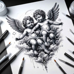 angel – tattoo design ideas free ai generated – mandala – for-arm – Gallery: angel-inkby-ai