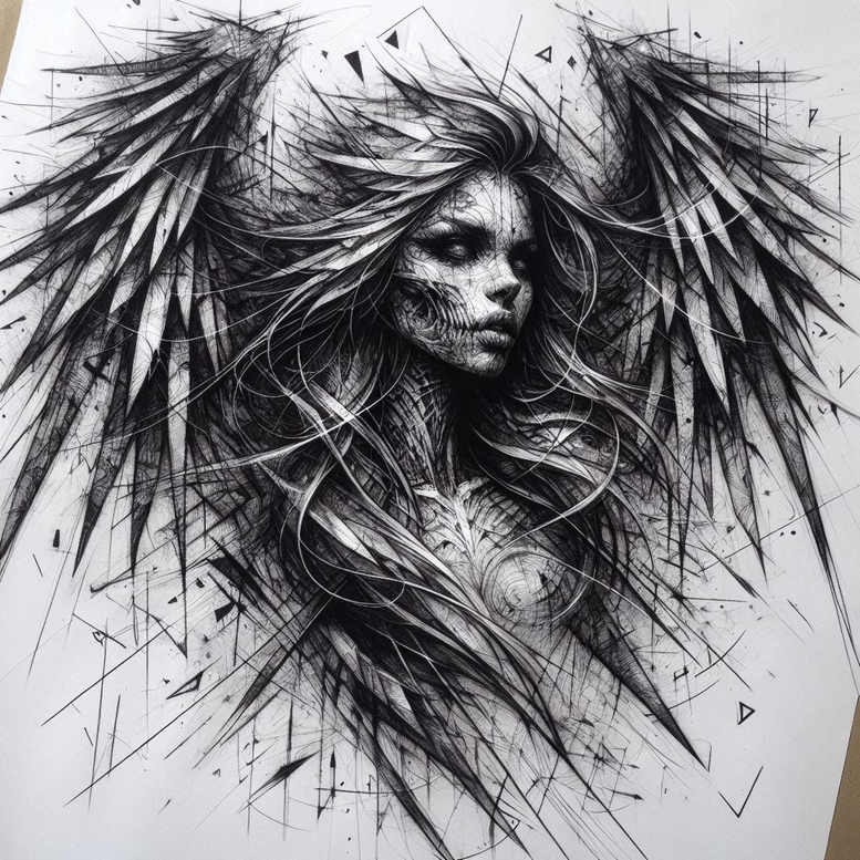 angel – tattoo design ideas free ai generated – mandala – for-arm – Gallery: angel-inkby-ai