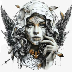 angel – tattoo design ideas free ai generated – mandala – for-arm – Gallery: angel-inkby-ai