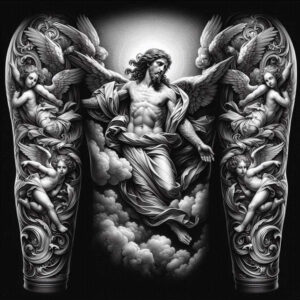 angel – tattoo design ideas free ai generated – mandala – for-arm – Gallery: angel-inkby-ai