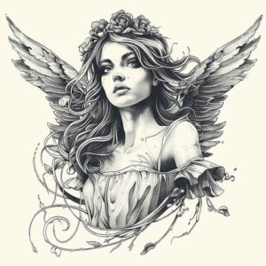 angel – tattoo design ideas free ai generated – mandala – for-arm – Gallery: angel-inkby-ai