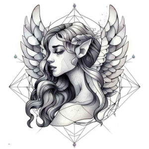 angel – tattoo design ideas free ai generated – mandala – for-arm – Gallery: angel-inkby-ai