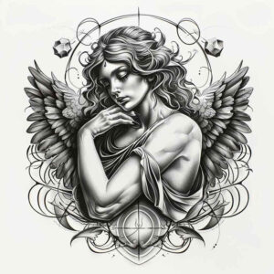 angel – tattoo design ideas free ai generated – mandala – for-arm – Gallery: angel-inkby-ai
