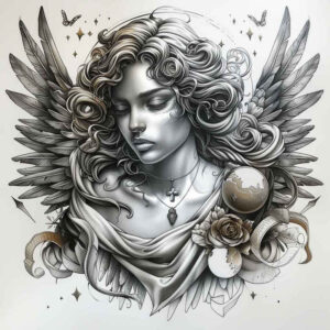angel – tattoo design ideas free ai generated – ornamental-mandala – for-arm – Gallery: angel-inkby-ai