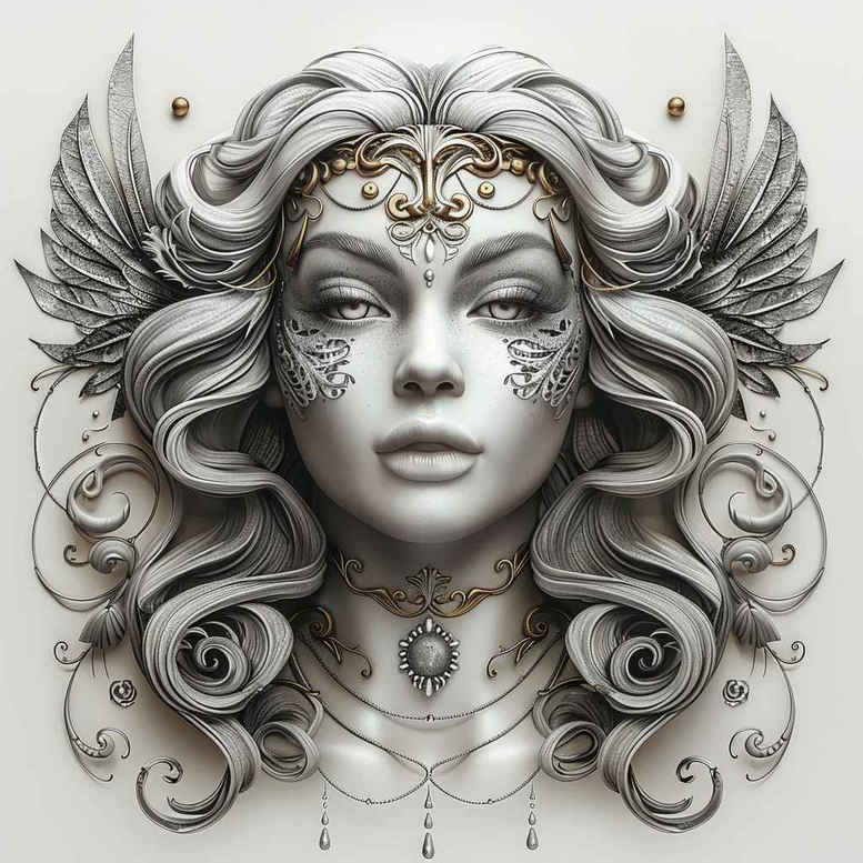 angel – tattoo design ideas free ai generated – realism-photo-realistic – for-arm – Gallery: angel-inkby-ai
