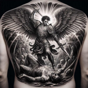 angel – tattoo design ideas free ai generated – realism-photo-realistic – for-arm – Gallery: angel-inkby-ai