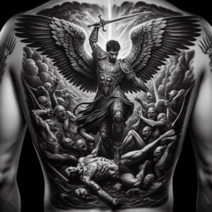 angel – tattoo design ideas free ai generated – realism-photo-realistic – for-arm – Gallery: angel-inkby-ai