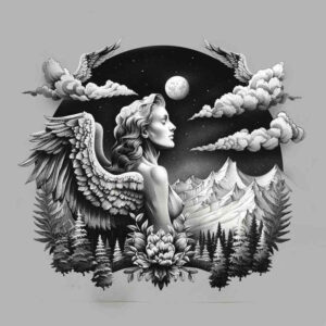 angel – tattoo design ideas free ai generated – realism-photo-realistic – for-arm – Gallery: angel-inkby-ai