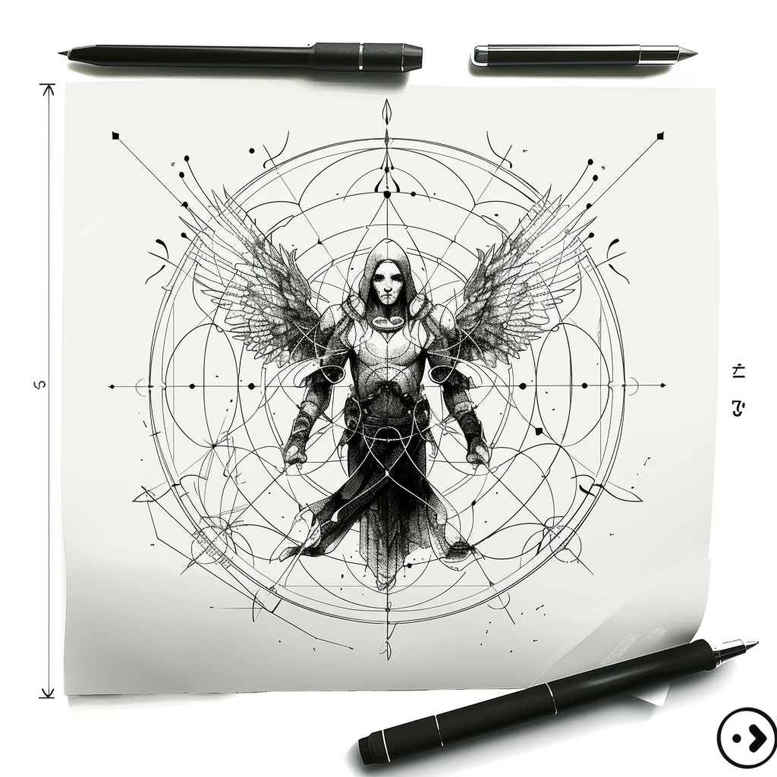 angel – tattoo design ideas free ai generated – realism-photo-realistic – for-arm – Gallery: angel-inkby-ai