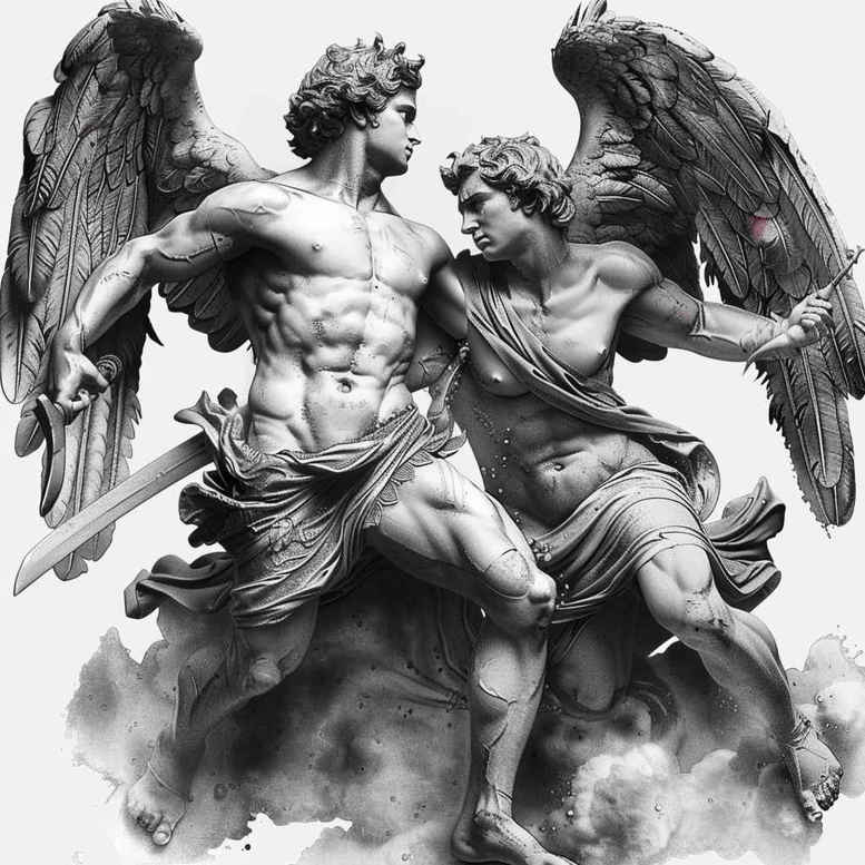 angel – tattoo design ideas free ai generated – realism-photo-realistic – for-arm – Gallery: angel-inkby-ai