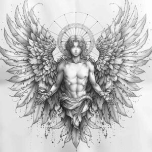 angel – tattoo design ideas free ai generated – realism-photo-realistic – for-arm – Gallery: angel-inkby-ai