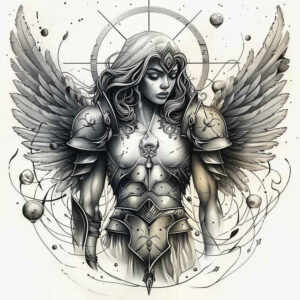 angel – tattoo design ideas free ai generated – realism-photo-realistic – for-arm – Gallery: angel-inkby-ai