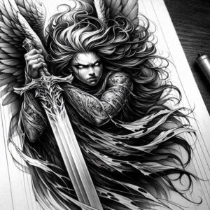 angel – tattoo design ideas free ai generated – realism-photo-realistic – for-arm – Gallery: angel-inkby-ai