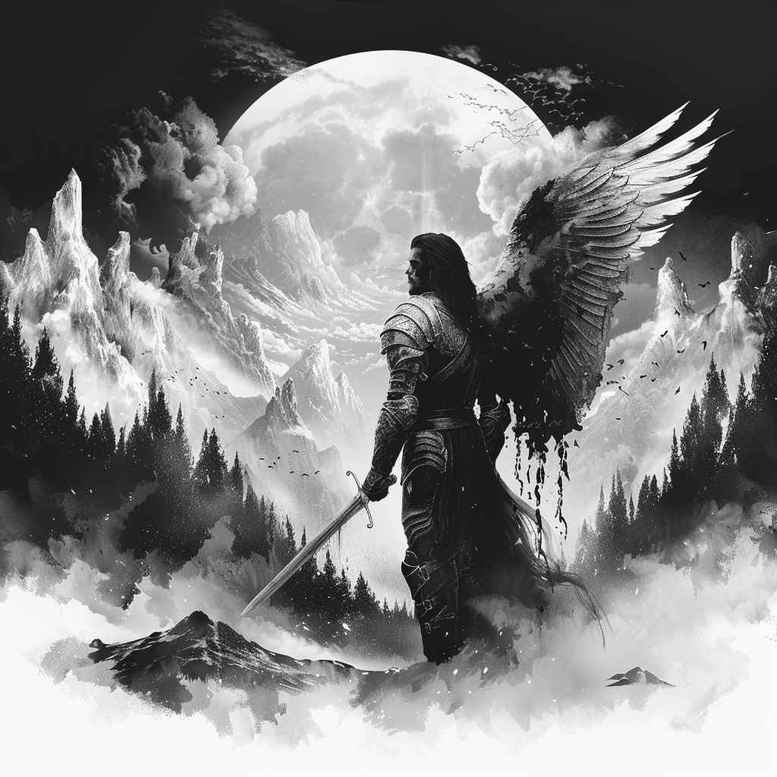 angel – tattoo design ideas free ai generated – realism-photo-realistic – for-arm – Gallery: angel-inkby-ai