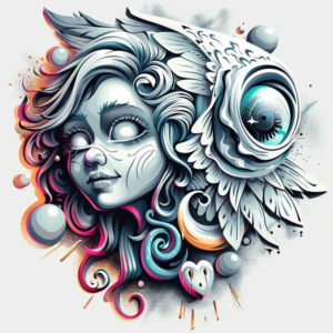 angel – tattoo design ideas free ai generated – realism-photo-realistic – for-arm – Gallery: angel-inkby-ai