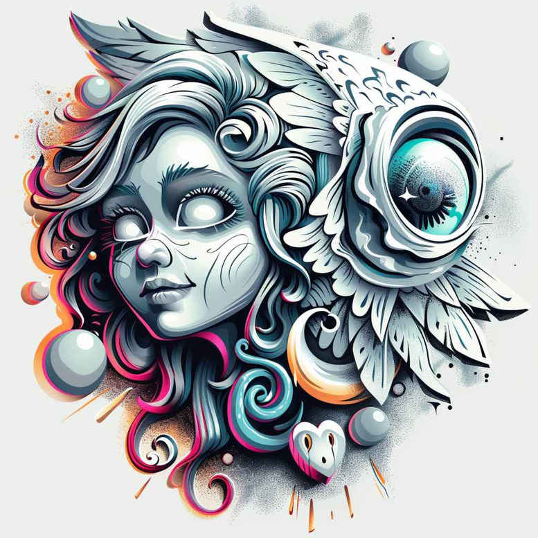 angel – tattoo design ideas free ai generated – realism-photo-realistic – for-arm – Gallery: angel-inkby-ai