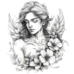 angel – tattoo design ideas free ai generated – realism-photo-realistic – for-arm – Gallery: angel-inkby-ai