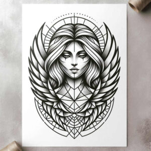 angel – tattoo design ideas free ai generated – realism-photo-realistic – for-arm – Gallery: angel-inkby-ai