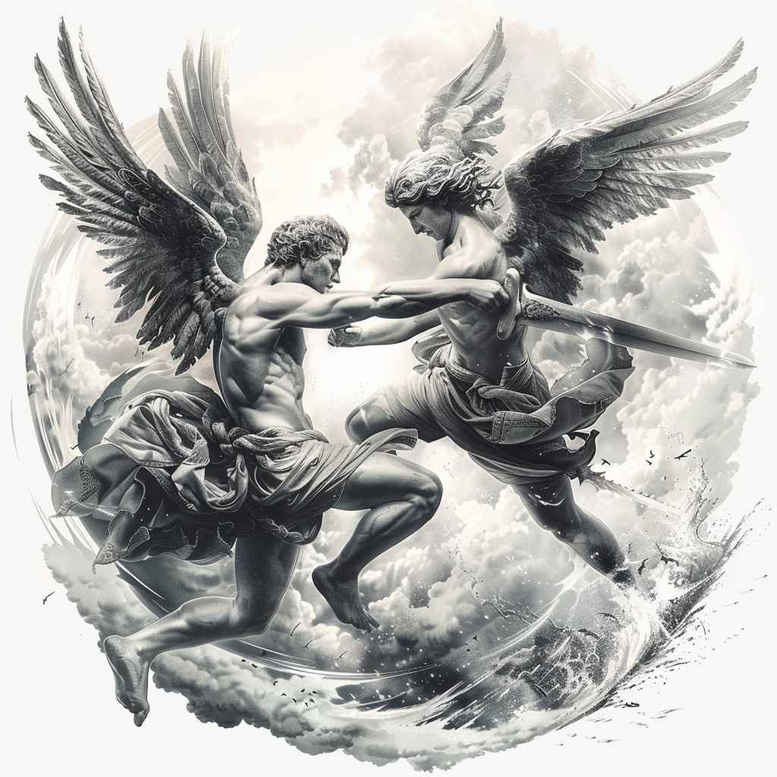 angel – tattoo design ideas free ai generated – realism-photo-realistic – for-arm – Gallery: angel-inkby-ai