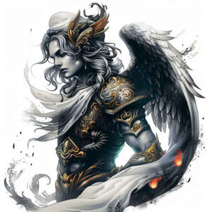 angel – tattoo design ideas free ai generated – realism-photo-realistic – for-arm – Gallery: angel-inkby-ai