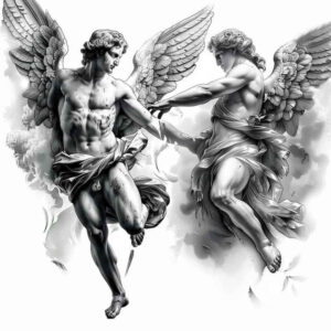 angel – tattoo design ideas free ai generated – realism-photo-realistic – for-arm – Gallery: angel-inkby-ai